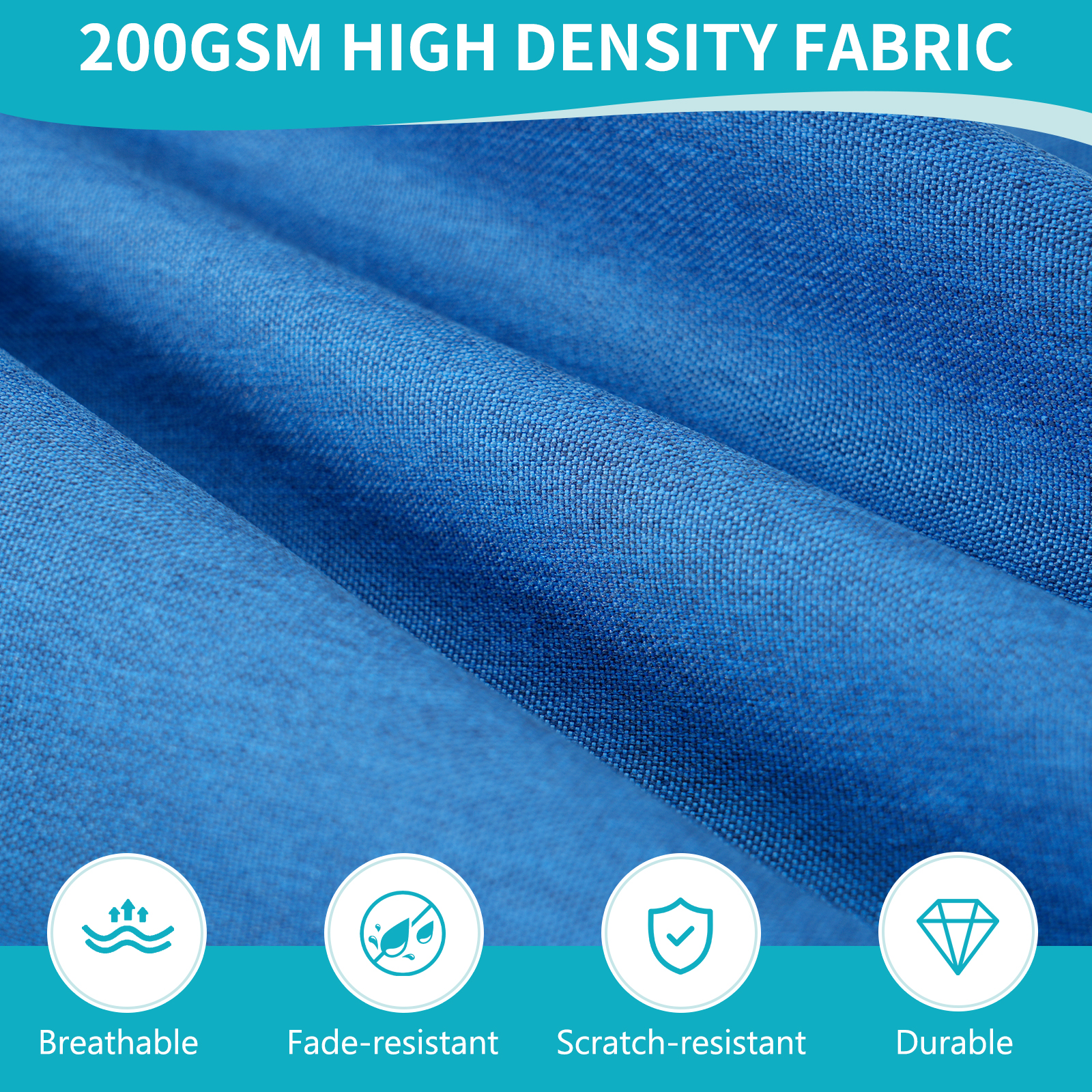 MOPHOTO 2 Pcs Chaise Lounge Cushions Outdoor, 80x26x5 Inch Thick Waterproof Outdoor Furniture Cushions with Removable Cover, Patio Lounge Chair Cushions for Outdoor Furniture, Blue