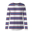 thumbnail image 4 of ZHYou Striped Loose Fit Tunic Tops for Women,Long Sleeve Casual Shirts Soft Comfort Oversized Blouses,Blue,Size S, 4 of 5