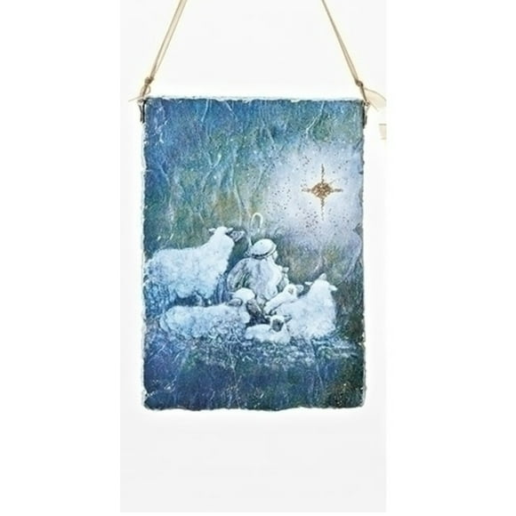 Roman Shepherd Boy Star of Bethlehem Hanging Plaque Christmas Ornament - 5"