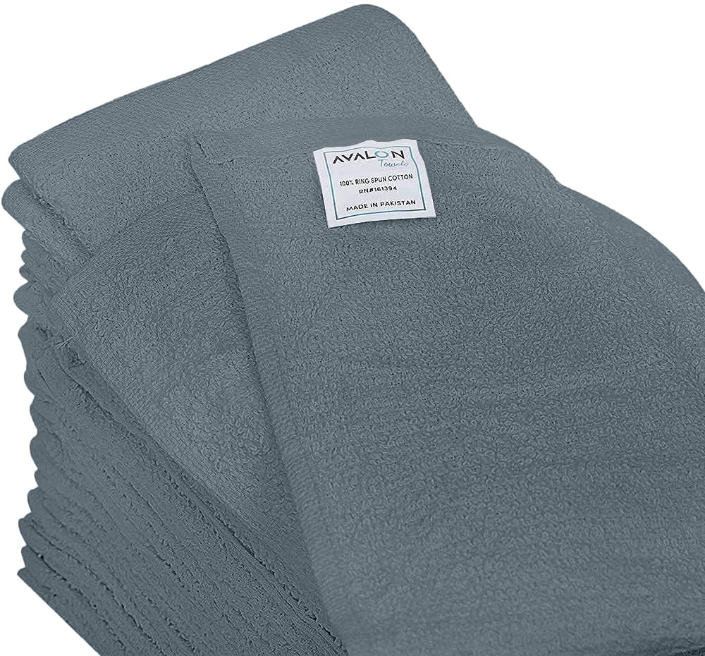 Avalon Towels Terry Bar Mop Towels (Value Pack of 60) Size 14"x17" – Absorbent and Durable, Multipurpose Towels, Cotton Cleaning Rags, Kitchen Towels, Restaurant Towels, Reusable Shop Rags (Grey)
