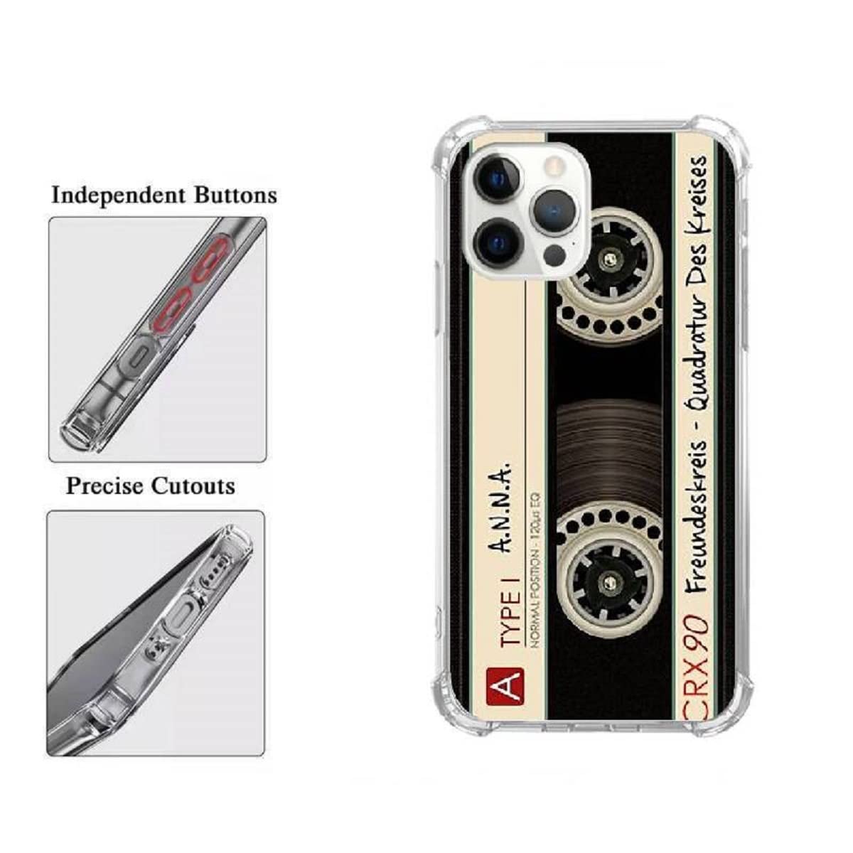 80_s Mix Tape Retro Cassette Case for iPhone 14 Pro Max,Aesthetic Art  Design TPU Bumper Cover Case - Walmart.com