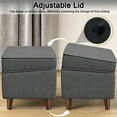 thumbnail image 6 of FAGAGA Large Footstool Ottoman, Foot Stool with Adjustable Cover for Living Room, Step Stool Ottoman with Storage, Upholstered Linen Foot Rest for Bedroom, Dorm | Light Gray, 6 of 11