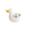thumbnail image 1 of Easter Bunny Ceramic Utensil Holder, 6.42 Inch White Rabbit Fork and Knife Stand for Dining Table, Kitchen Countertop Storage Organizer with Hygienic Design, 1 of 8