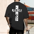 thumbnail image 4 of Ankishi Mens Jesus T Shirts Cross Short Sleeve Casual Crewneck Cotton Religious T Shirt Trendy Clothes for Travel, 4 of 7