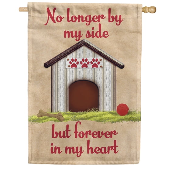 America Forever Pet Memorial House Flag - Gone From Side, Forever In Heart, Lost Pet Dog Bereavement Remembrance - Double Sided Seasonal Yard Outdoor Decorative Flag - 28" x 40"