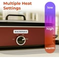 thumbnail image 3 of MAGNIFIQUE 4-Quart Slow Cooker with Casserole Manual Warm Setting - Perfect Kitchen Small Appliance for Family Dinners, Dishwasher Safe Crock, Red, 3 of 6