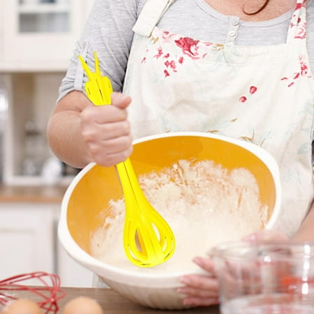 

Manual Egg Whisk Sauce Mixer Durable Blender Pasta Food Clips Salad Stirrer Kitchen Utensil Multifunctional Noodle Tongs for Cooking Mixing Yellow