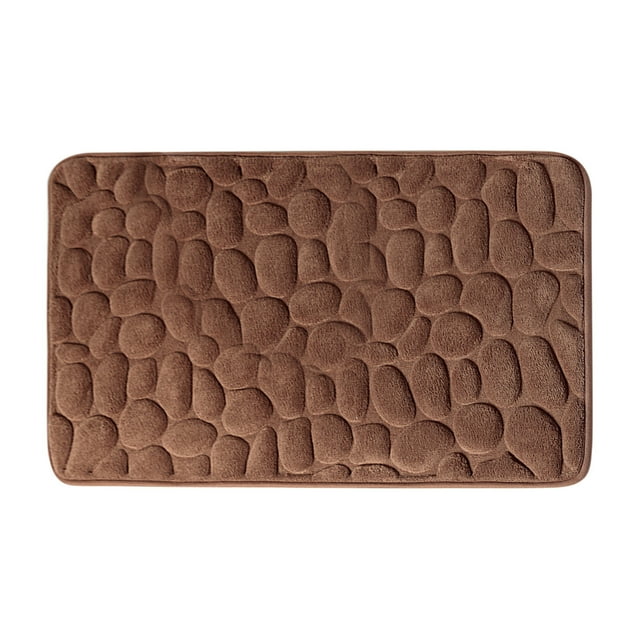 Xihbxyly Alfombra de Baño de Espuma Viscoelástica con Relieve de Adoquines, Base de Pvc Antideslizante, Superabsorbente, Suave y Cómoda, Multiusos, para Baño, Dormitorio y Salón, 40 X 60 Cm.
