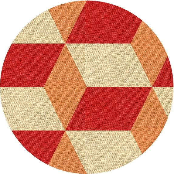 Ahgly Company Indoor Square Patterned Yellow Orange Area Rugs, 3' Square