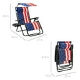 thumbnail image 3 of Best Choice Products Folding Zero Gravity Recliner Patio Lounge Chair w/ Canopy Shade, Headrest, Tray - American Flag, 3 of 8