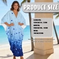 thumbnail image 7 of Xixirimido Gradient Blue Starburst Print Womens Kaftan Dresses Long Caftans Plus Size Batwing Sleeve Swimsuit Coverup V Neck Summer Beach Dress, 7 of 7