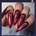thumbnail image 4 of asddcavvf Holiday Party Wear False Nails Red Cat Eye Halloween Tip Nails 1ml, 4 of 9