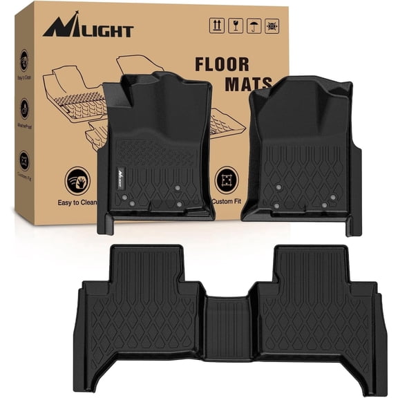 Nilight Floor Mats for Toyota Tacoma Double Cab 2005 2006 2007 2008 2009 2010 2011 2012 2013 2014 2015 All Weather Custom Fit Heavy Duty Floor Liners