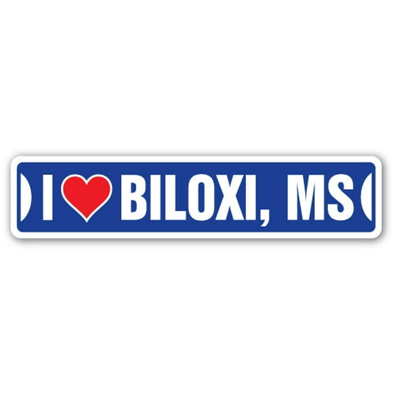 I LOVE BILOXI MISSISSIPPI Street Sign ms city state us wall road décor gift