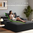 thumbnail image 6 of Oversized Chaise Lounge Chair Indoor, 68" Upholstered Cloud Sofa Bed, Fluffy Plush Sleeper Couch, Comfy Reading Chair for Living Room (Black), 6 of 7