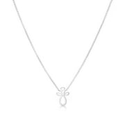 MOLLY BROWN LONDON Molly B London Girl's Sterling Silver Guardian Angel Pearl Necklace | Baby & Girls Jewelry | First Communion Jewelry