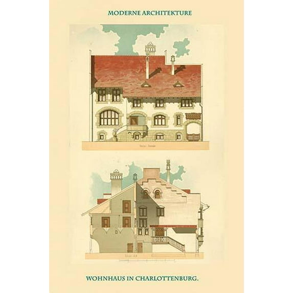 Villa In Charottenburg, Berlin-Fine Art Canvas Print (20" x 30")