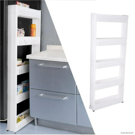

Mobile Shelving Unit Organizer With 5 Tiers Storage Shelf