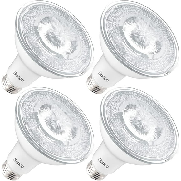 TRAHOO-4 Pack PAR30 LED Bulb, Dusk-to-Dawn Photocell Sensor, 11W=75W, 5000K Daylight, 850 LM, Auto On/Off Security Flood Light - UL