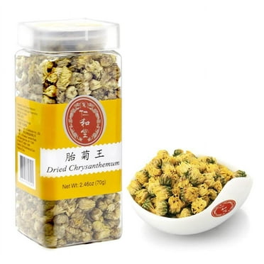 Ren He Tang Dried Chrysanthemum Tea Tai Ju Chinese Tea Herbal Flower Tea Decaffeinated Loose Leaf Tea 2.46 Oz (70 g)