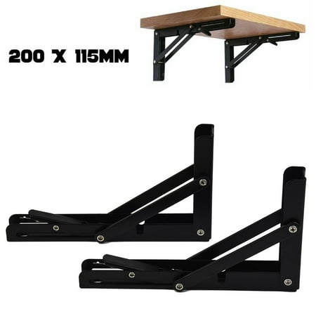 

FALYEE 2Pcs Campervan Folding Bracket Table Shelf Motorhome Caravan Black Finish