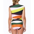 thumbnail image 2 of Women's Sanctuary FO22223 Float On Cap Sleeve Plunge Mio One Piece Swimsuit (Multi L), 2 of 3