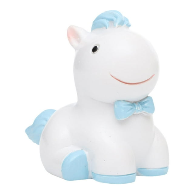Figura de caballo pequeña, decoración para tartas, estatua de animal, adorno para cupcakes, decoración de escritorio de oficina y estilo rústico. Azul