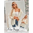 thumbnail image 6 of Xuanfei Women Jacquard Cardigan Lightweight Lantern Sleeve Cover-up, 6 of 7