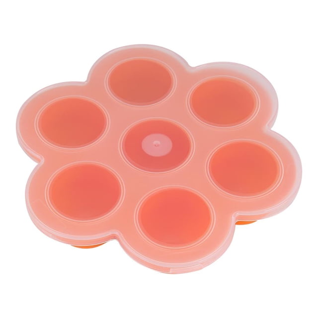 Greensen Récipient pour Aliments pour Bébés, Moule à Œufs en Silicone 7 Cavités Récipient de Stockage Réutilisable Plateaux de Congélation pour Aliments pour Bébés avec Couvercle, Plateau de Congélation