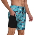 thumbnail image 3 of Haiem Party Shark Cute Mens Swim Trunks with Compression Liner 2 in 1 Swimming Shorts Stretch Swimwear Quick Dry,Board Shorts-X-Large, 3 of 9