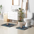 thumbnail image 4 of Wobogo Golden Winged Crow Pattern U-Shaped Toilet Bath Mat Set Super Soft Absorbent Quick Dry Memory Foam Non Slip Bathroom Rugs for Tub Shower and Single Sink, 4 of 9