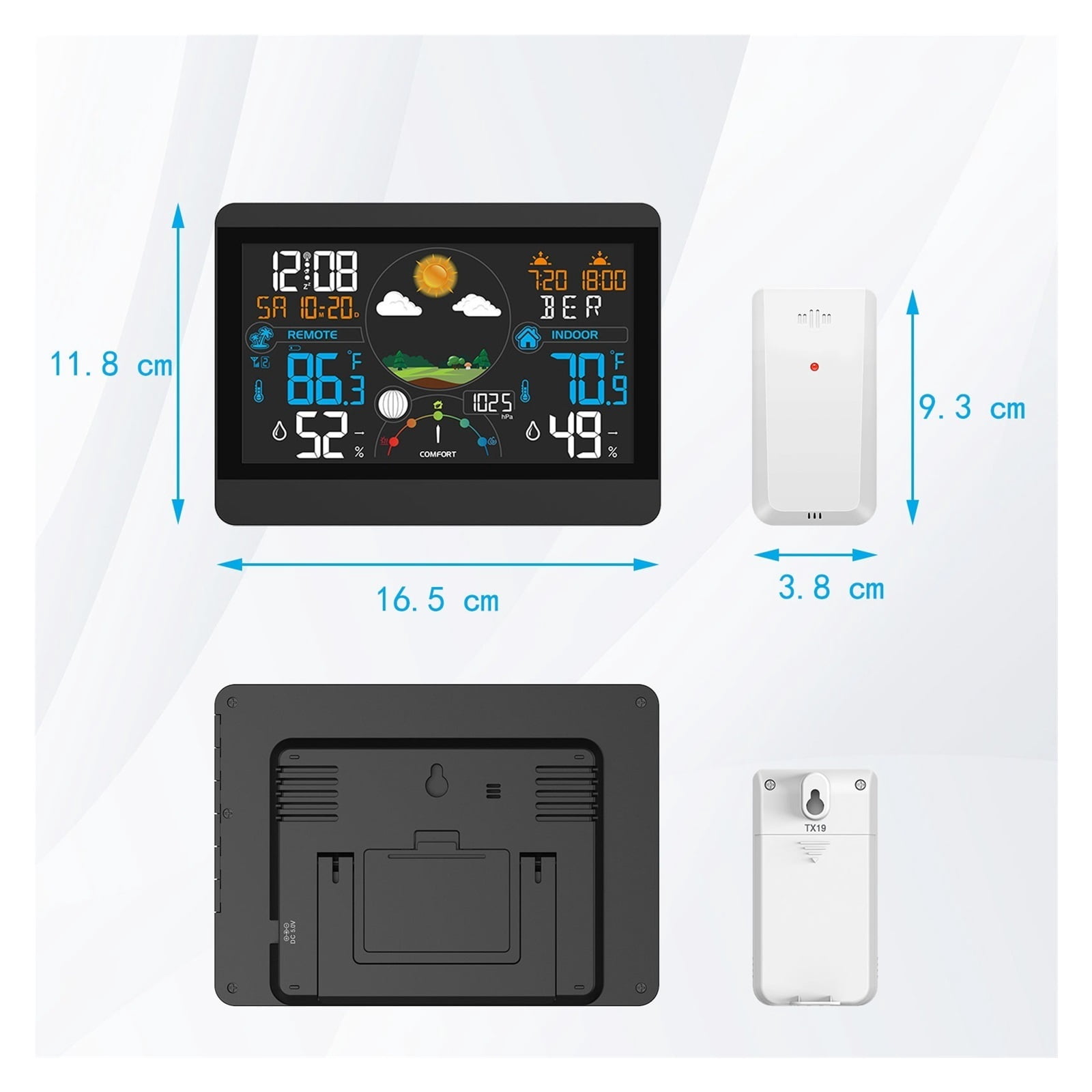 Professional Weather Station, 5-Level Forecast & Moon Phase Wireless Monitor
