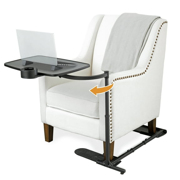Stander Wonder Tray XL, Adjustable Swivel TV Tray Table, Large Laptop Stand, Couch Desk, Side Tables & Gaming Desk with Cup Holder and Laptop Wedges, Black Base with Extra Large Black Tray