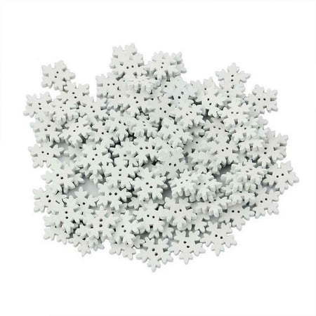 

Tssuoun 100PCS/Set 18mm Wooden White Snowflakes Christmas Ornaments Xmas Pendants New Year Christmas Decorations for Home