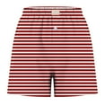 thumbnail image 4 of Lenpel Pajama Shorts for Women Casual Elastic High Waisted Striped Boxer Lounge Shorts Comfy Sleepwear Bottoms, 4 of 5