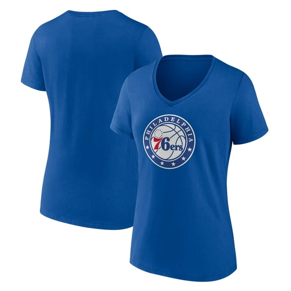 Women's Royal Philadelphia 76ers Alternate Logo V-Neck T-Shirt