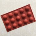 thumbnail image 4 of RV 2 moldes de silicona de media esfera, moldes de silicona para chocolate, moldes para hornear para hacer chocolate, pasteles, gelatina, mousse de cúpula (15 agujeros) brillar Electrónica, 4 of 5