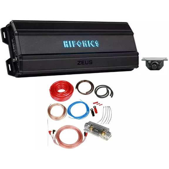 Hifonics ZD-2550.1D 2550W Mono Amplifier 1 Ohm Class-D Amp 4 Gauge Amp Kit