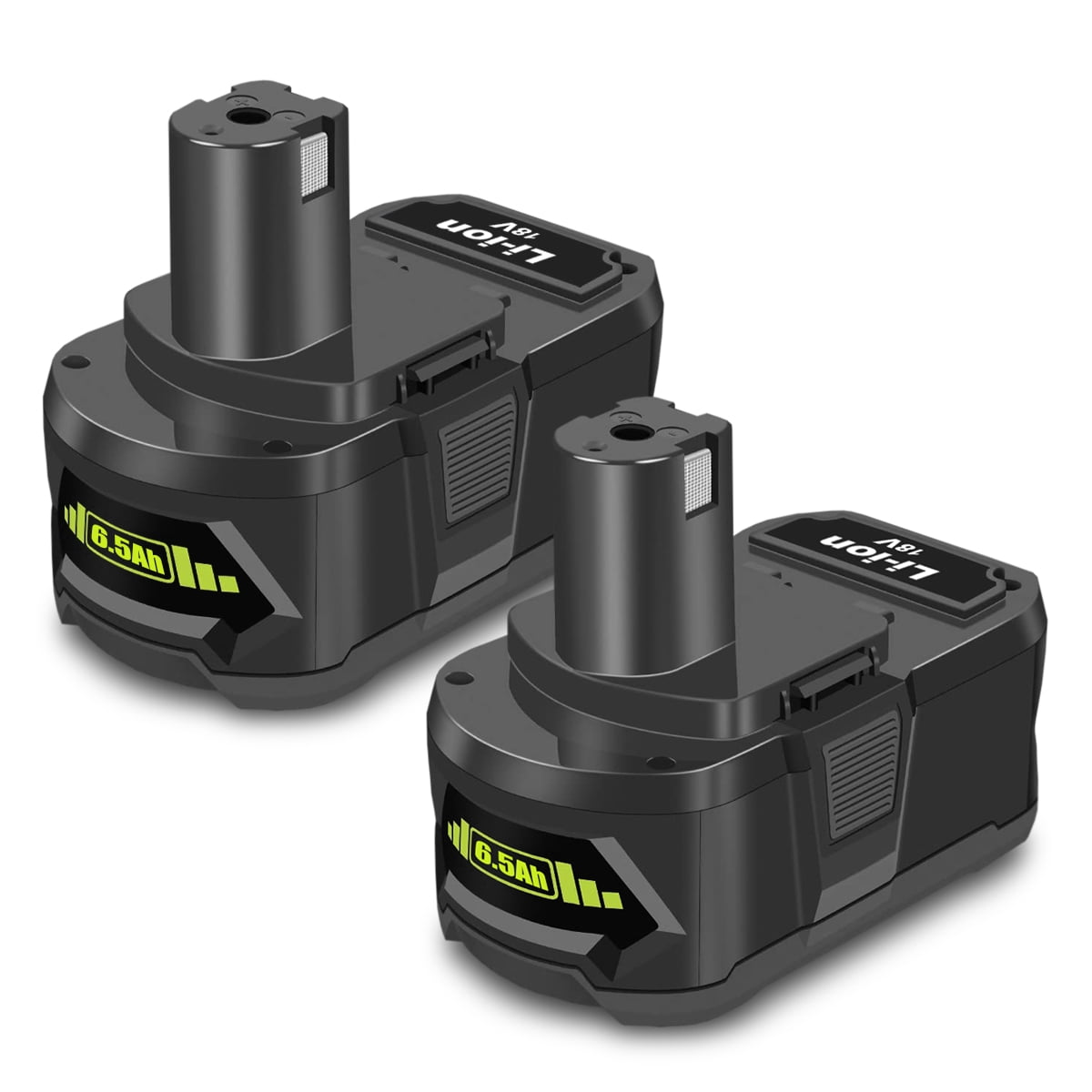 2 Pack 6.5Ah 18V Lithium Battery Replacement for Ryobi 18V 4.0Ah Battery PBP005 4 Ah P108 P192 P129 P197 PBP2005 PBP004 18V 6 Ah Battery P193 Compatible with Ryobi 18V ONE+ Battery
