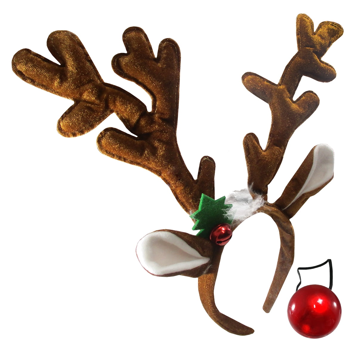 Rudolph Reindeer Light Up Nose Ears Antlers Costume Accessories