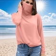 thumbnail image 2 of Hauts pour Femmes avec Cache-Cou Masque, Chandail à Enfiler Rafraîchissant, Protection Solaire, Manches Longues, Respirant, Léger, Chandails d'Été pour Camping et Randonnée, Rose, 2 of 6