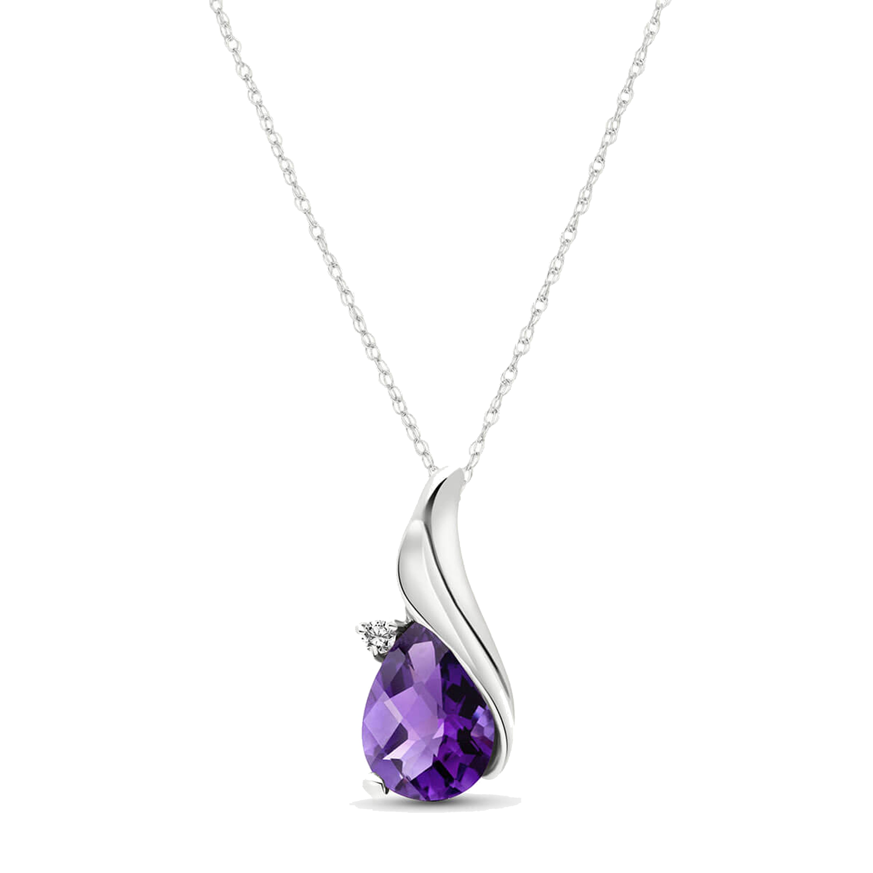 Siloam Miracle - Amethyst & Diamond Necklace in 18K White Gold
