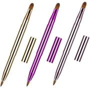 TOODOO Dual End Lip Brush Concealer Brushes 3 Pieces Retractable Lipstick Eyeshadow Foundation Makeup Brush Tool Applicators Set(Gold, Purple, Bright Pink)
