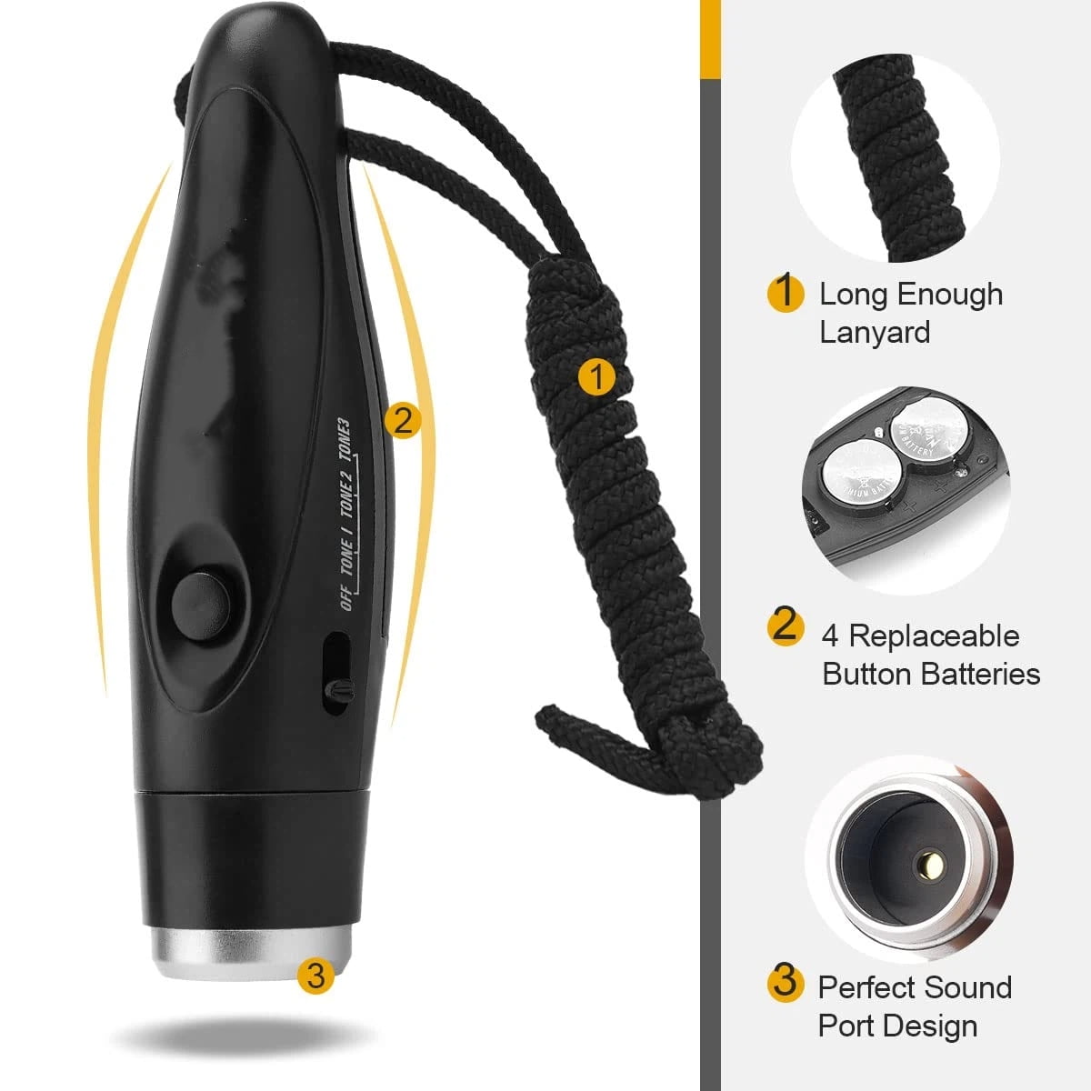2Pack Handheld Electronic Whistles Electric Whistle with Lanyard Three Tone Distinct High Volume Outdoor Sport Whistle for Coaches, Referees, P.E. Teacher（Red&Black)136.5*38*32.5（mm)