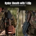thumbnail image 4 of CIVIVI Carveth Fixed Blade Knife with 1PC Black Lanyard, Black Kydex Sheath & T-Clip, Tactical Knife with 3.59" Black Stonewashed AEB-L Blade Guibourtia Wood Handle C25040-3, 4 of 8