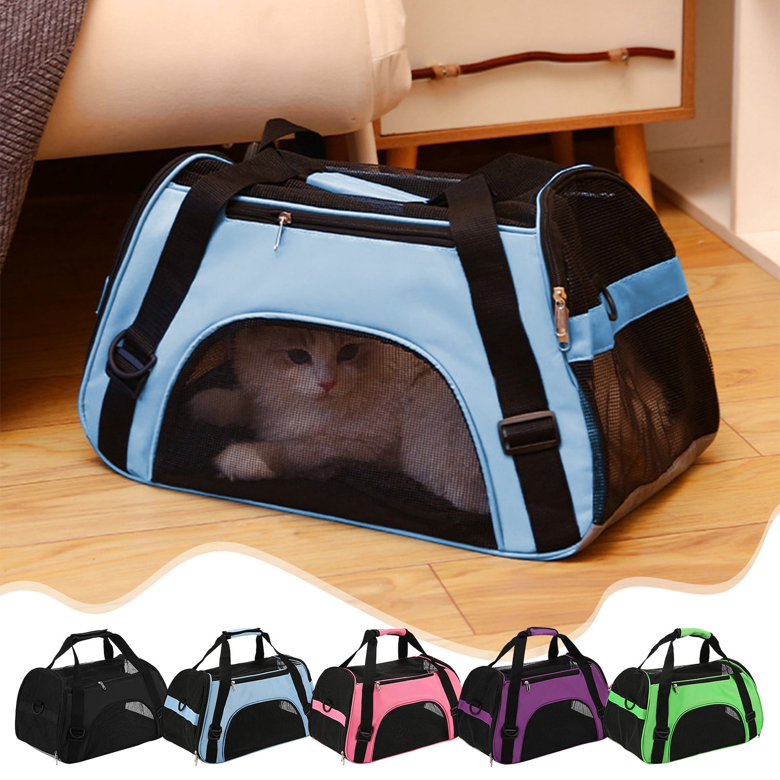 Sentmoon Dog Carrier Cats Carrier Soft Pet Carrier Bag Basic Soft Mesh Pet Travel Bag for Small Pet Less Than Portable Stylish Pet Travel Bag Ventilated and Breathable Mesh