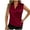 Wine, variant on WREESH Women Elegant Satin Wrap V Neck Sleeveless Blouse Ruched Front Cowl Neck Tank Top
