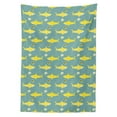 thumbnail image 3 of Ambesonne Shark Tablecloth Rectangular Table Cover, Friendly Yellow Fishes, 60"x84", Sea Green Yellow, 3 of 4