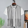 thumbnail image 3 of Men's Summer Casual Tops Lightweight Breathable Mesh Travel Safari Zip Vest, 3 of 8