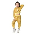 thumbnail image 2 of XXWXYD Children’s 2 Piece Dance Costum𝖾 Set with Sequined Top and Bottoms, Street Jazz Cheerleading Performance Outfit Stage Show Group Competition Sparkly Sportswear, 2 of 9